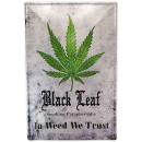 XL Black Leaf Metall Dekoschild 